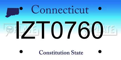 IZT0760 Connecticut License Plate