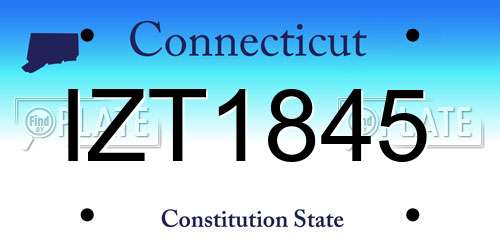 IZT1845 Connecticut License Plate