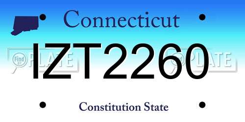 IZT2260 Connecticut License Plate