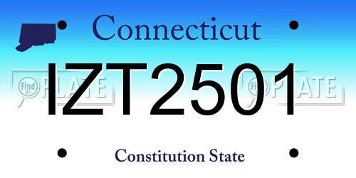 IZT2501 Connecticut License Plate