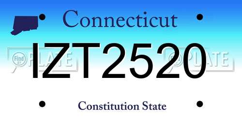 IZT2520 Connecticut License Plate
