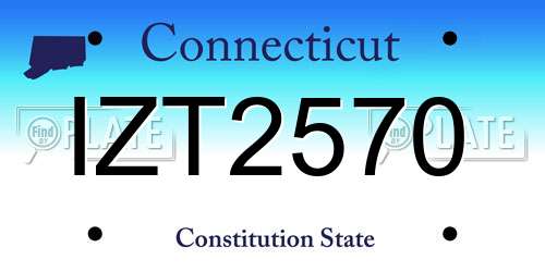 IZT2570 Connecticut License Plate