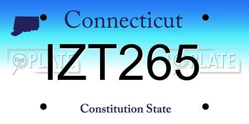 IZT265 Connecticut License Plate