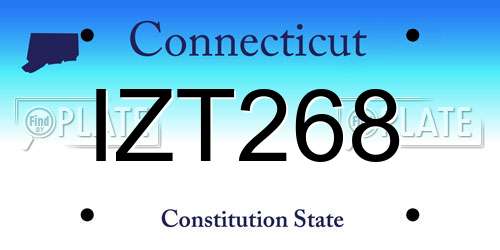 IZT268 Connecticut License Plate