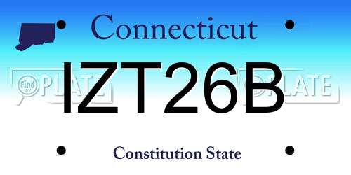 IZT26B Connecticut License Plate