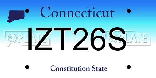IZT26S Connecticut License Plate