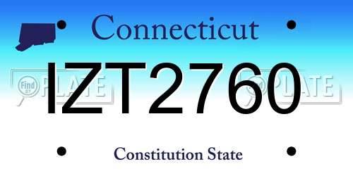 IZT2760 Connecticut License Plate