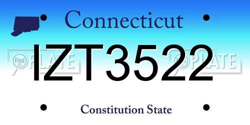 IZT3522 Connecticut License Plate