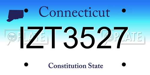 IZT3527 Connecticut License Plate