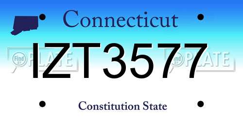 IZT3577 Connecticut License Plate