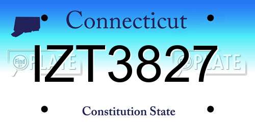 IZT3827 Connecticut License Plate