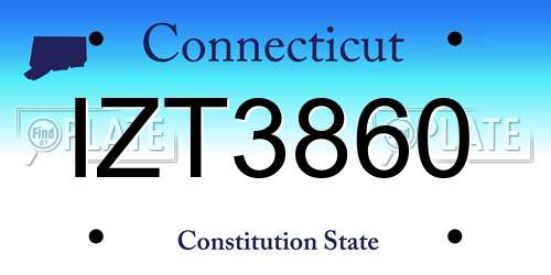 IZT3860 Connecticut License Plate