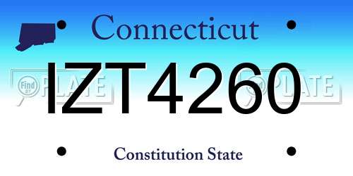 IZT4260 Connecticut License Plate