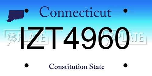 IZT4960 Connecticut License Plate