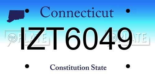 IZT6049 Connecticut License Plate