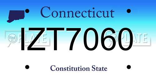 IZT7060 Connecticut License Plate