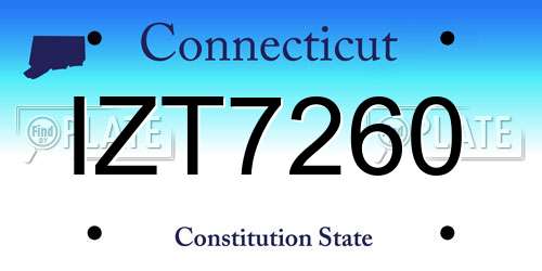IZT7260 Connecticut License Plate
