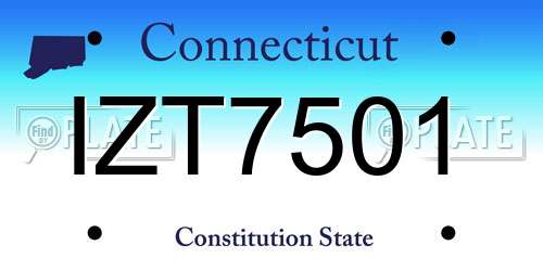 IZT7501 Connecticut License Plate
