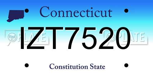 IZT7520 Connecticut License Plate