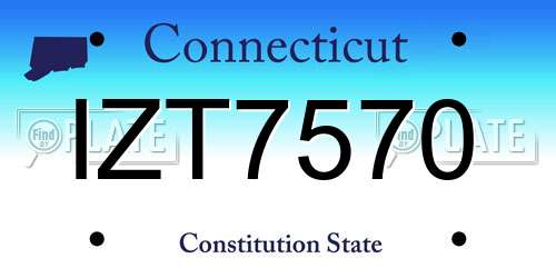 IZT7570 Connecticut License Plate