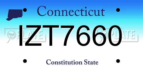 IZT7660 Connecticut License Plate