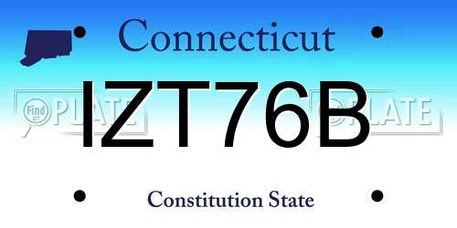 IZT76B Connecticut License Plate