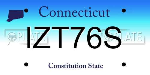 IZT76S Connecticut License Plate