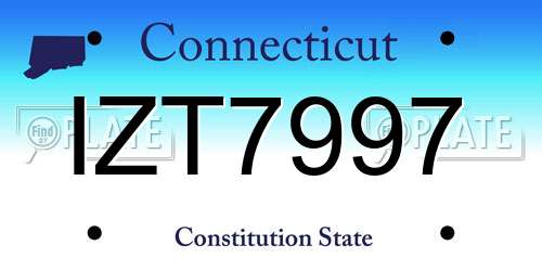 IZT7997 Connecticut License Plate