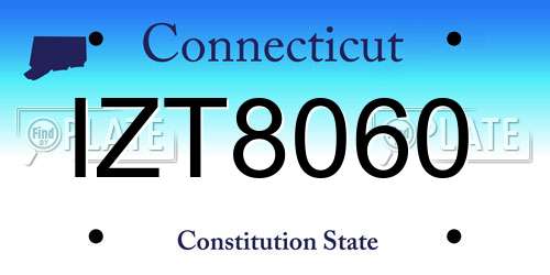 IZT8060 Connecticut License Plate