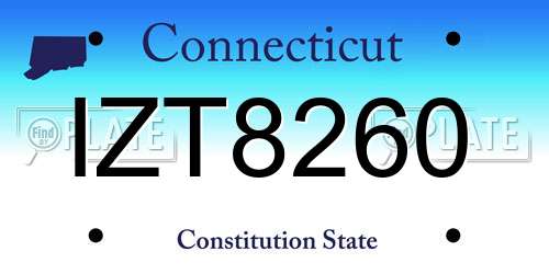 IZT8260 Connecticut License Plate