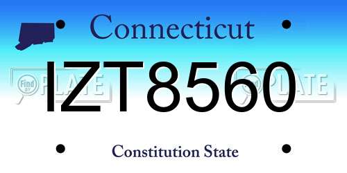 IZT8560 Connecticut License Plate