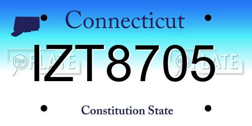 IZT8705 Connecticut License Plate