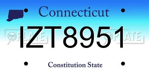 IZT8951 Connecticut License Plate
