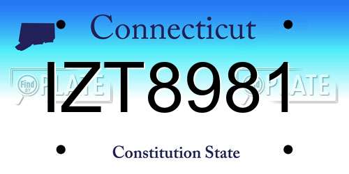 IZT8981 Connecticut License Plate