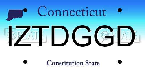 IZTDGGD Connecticut License Plate