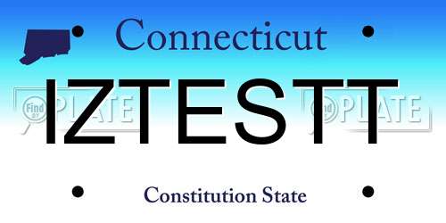 IZTESTT Connecticut License Plate