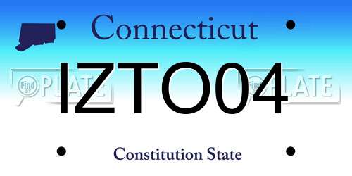IZTO04 Connecticut License Plate