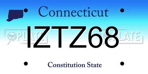 IZTZ68 Connecticut License Plate