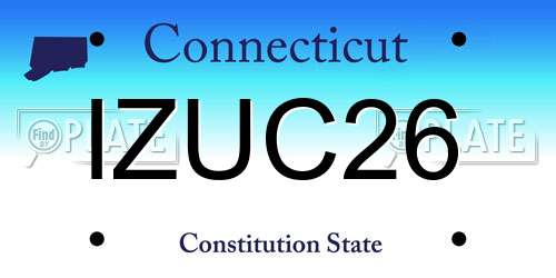 IZUC26 Connecticut License Plate