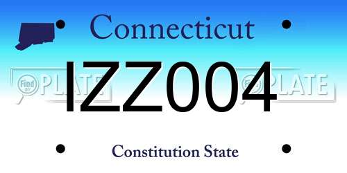 IZZ004 Connecticut License Plate