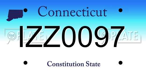IZZ0097 Connecticut License Plate