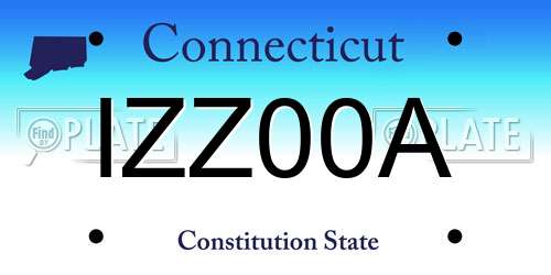 IZZ00A Connecticut License Plate