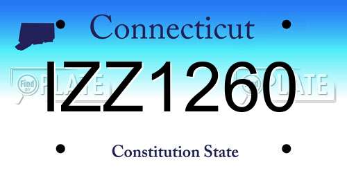 IZZ1260 Connecticut License Plate