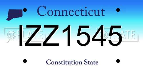 IZZ1545 Connecticut License Plate