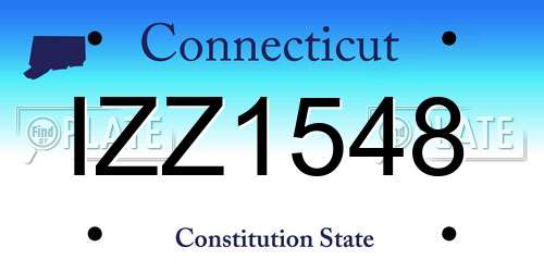 IZZ1548 Connecticut License Plate