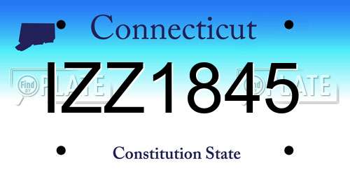 IZZ1845 Connecticut License Plate