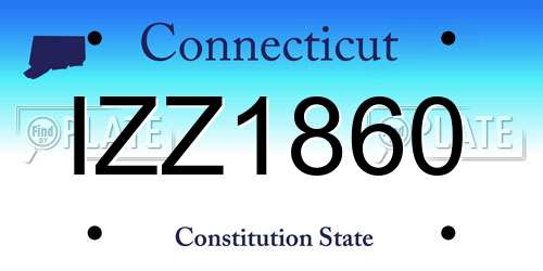 IZZ1860 Connecticut License Plate