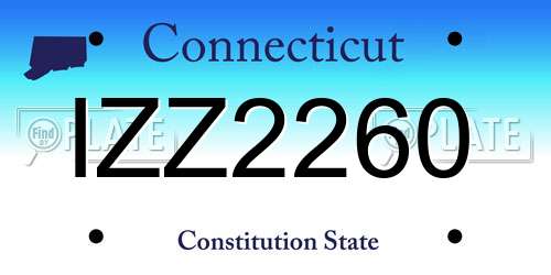 IZZ2260 Connecticut License Plate