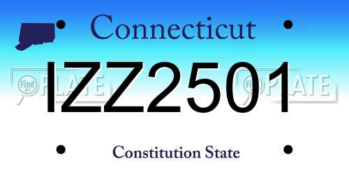 IZZ2501 Connecticut License Plate