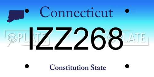 IZZ268 Connecticut License Plate
